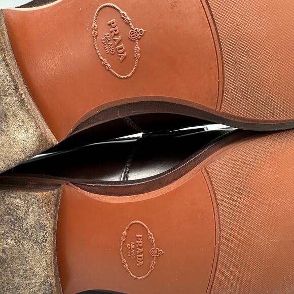 PRADA Mens Penny Loafer P Sz 6 US Sz 7 2DE034 Brown Smooth Leather Slip On - Picture 7 of 11